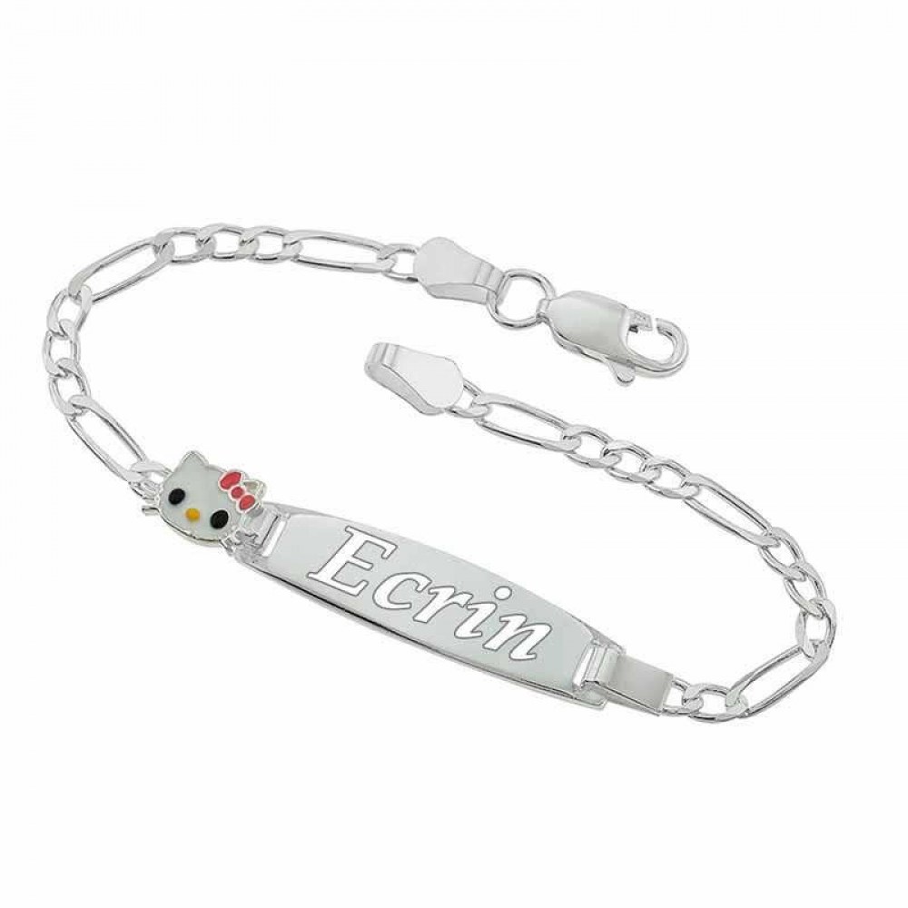 925 Ayar Gümüş İsimli Hello Kity Bebek Bilekliği Fiyatı Taksit