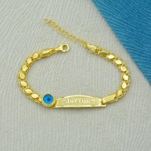 925 Ayar Gümüş Nazar Boncuklu İsimli Çocuk Ve Bebek Bileklik