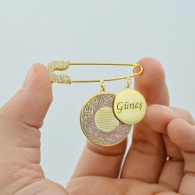 925 Ayar Gümüş Nazar Duası Yazılı İsimli  İğne
