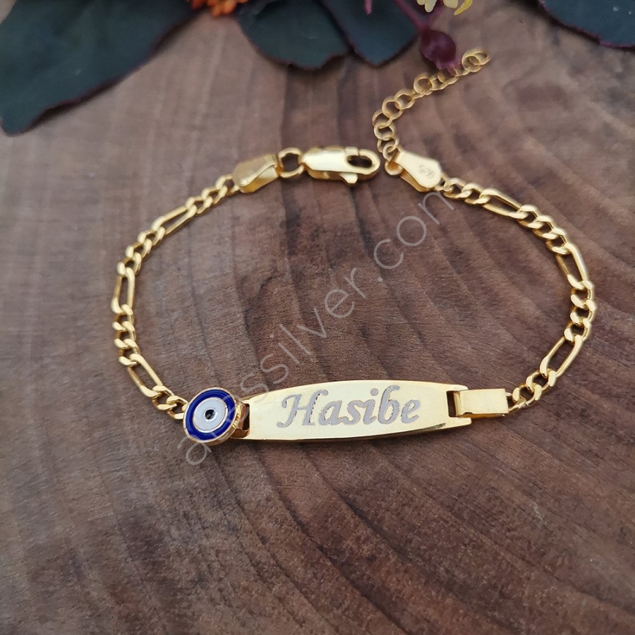 925 Ayar Gümüş Mineli Nazar Boncuklu İsimli Çocuk Ve Bebek