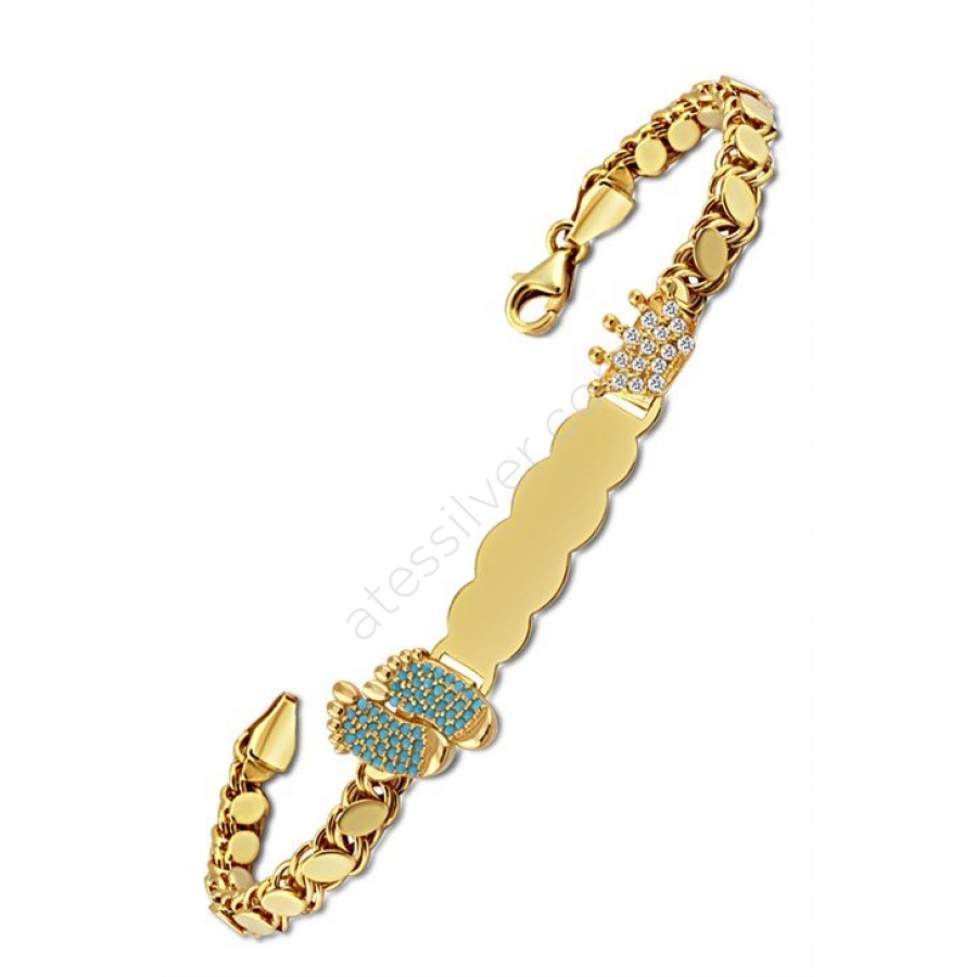 925 Ayar Gümüş Üzerine 14 Ayar Altın Kaplama Bebek